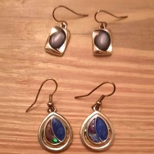 Blue Dangly Earrinfs 2 pair